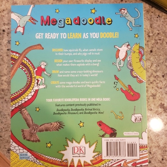 MEGADOODLE! Doodling, Fascinating Facts, Kids Book, Learn to Draw, Quiet Time - Picture 5 of 7